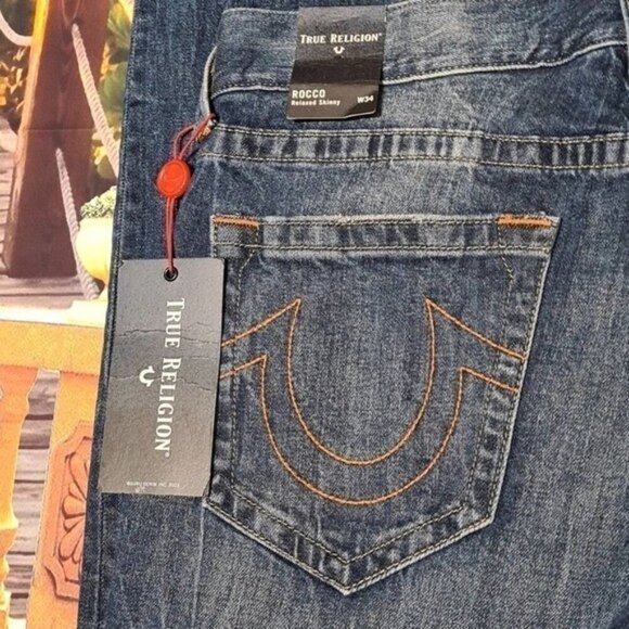 True Religion Rocco Skinny Distressed Jeans Size 34 New - Picture 5 of 8